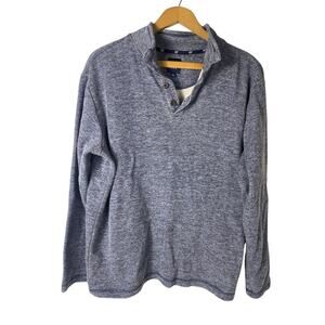 Gap Sweater Henley Shirt Pullover Size Large Mens Blue Gray Cotton Knit